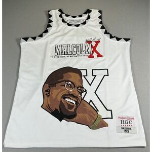 Headgear‎ Classics Malcolm X Jersey Womens Small White Tank Top Graphic NWT